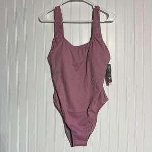 Speedo Swimsuit One Piece Logo Back Strap Contemporary Cut Woman's 14 Orchid